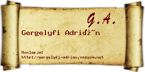 Gergelyfi Adrián névjegykártya